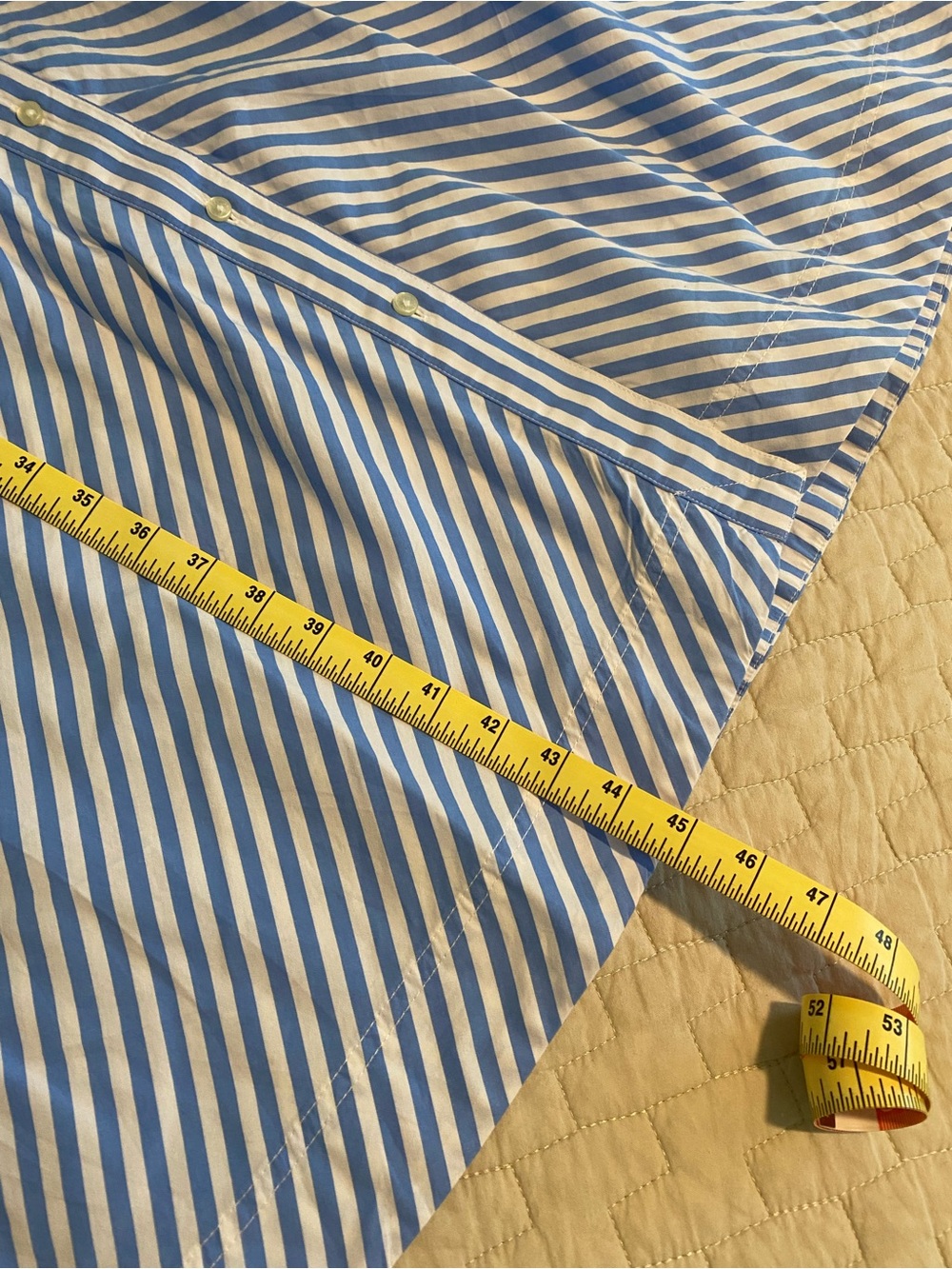 Blue and White Striped Maxi Shirt Dress with Elastic Waist - Picture 4 of 6